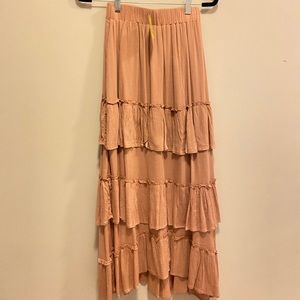 Long ruffled skirt